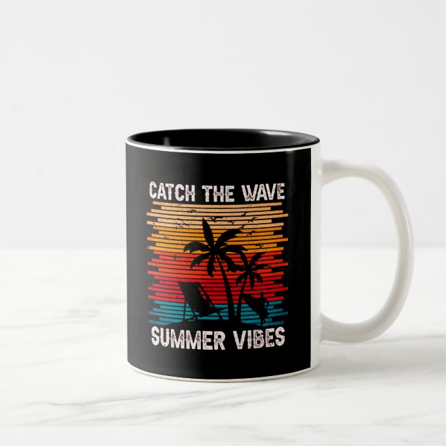Catch The Wave Summer Vibes-43435  Two-Tone Coffee Mug (Right)