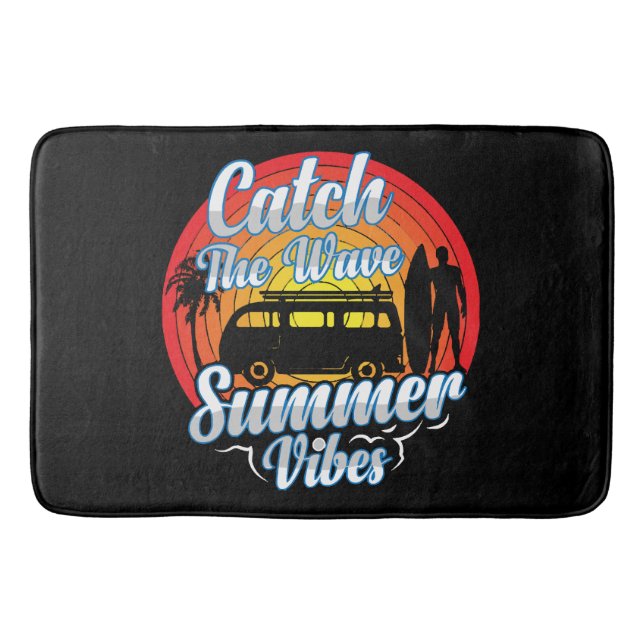 Catch the Wave Summer Vibes Bath Mat (Front)