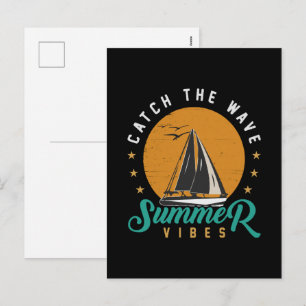 Catch the Wave Summer Vibes Holiday Postcard