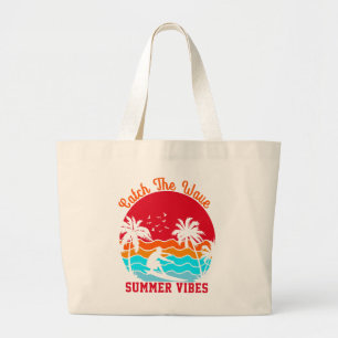 Catch the Wave Summer Vibes Large Tote Bag
