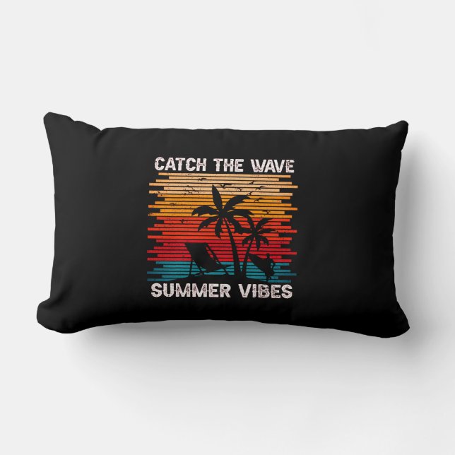 Catch The Wave Summer Vibes  Lumbar Pillow (Front)