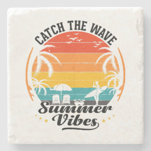 Catch the Wave Summer Vibes Stone Coaster