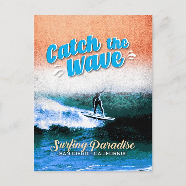 Catch the Wave - Surfing Paradise  Postcard (Front)