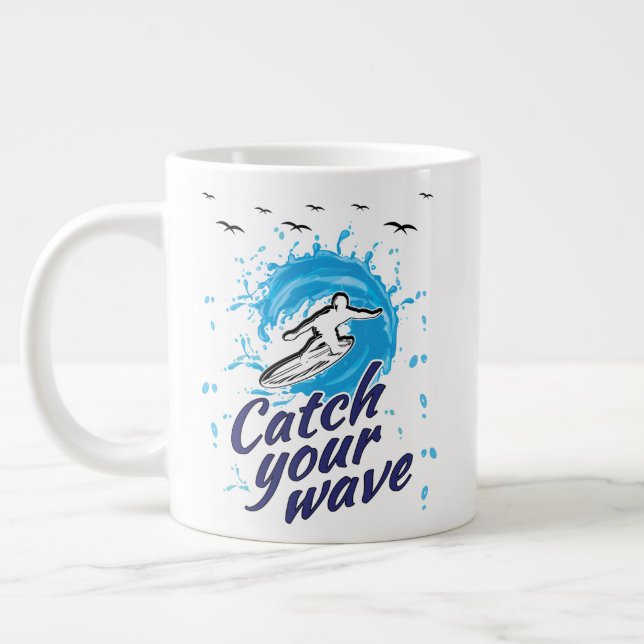 Catch Your Wave Large Coffee Mug (Left)