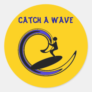 catchawave, Catch A Wave Classic Round Sticker