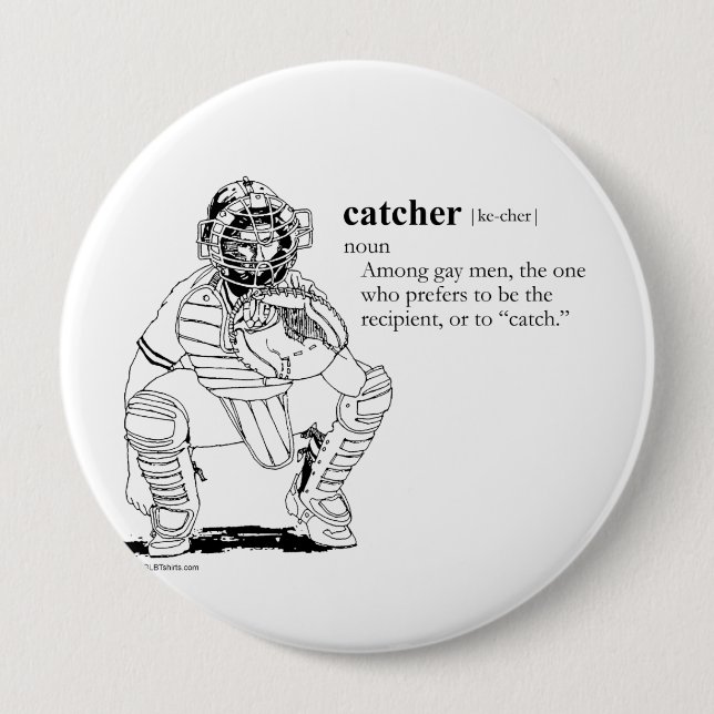CATCHER 4 INCH ROUND BUTTON (Front)