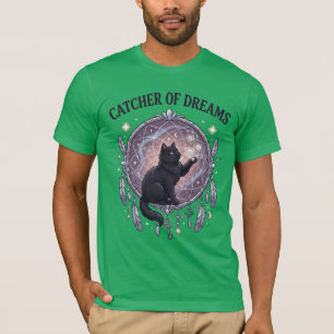 Catcher of Dreams Black Cat Shirt Witchy Goth Tee