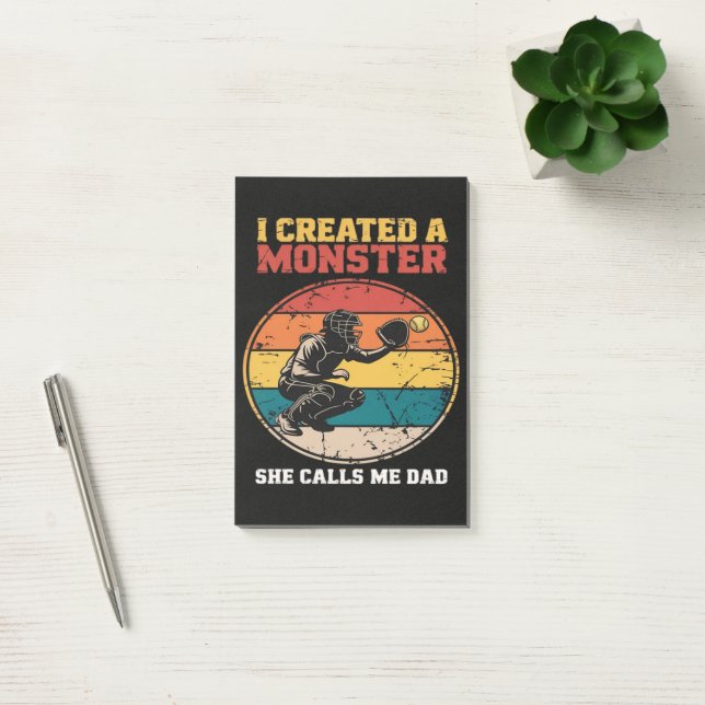 Catcher Softball Dad Father's Day Post-it Notes (Office)