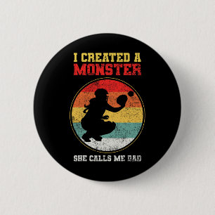 Catcher Softll Dad Father's Day 2 Inch Round Button