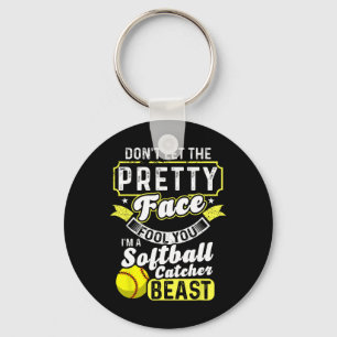Catcher Softll Lovers T Ll Softll Player Keychain