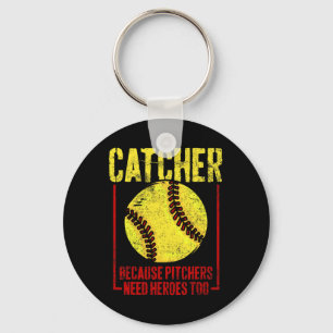 Catcher Softll Player Keychain