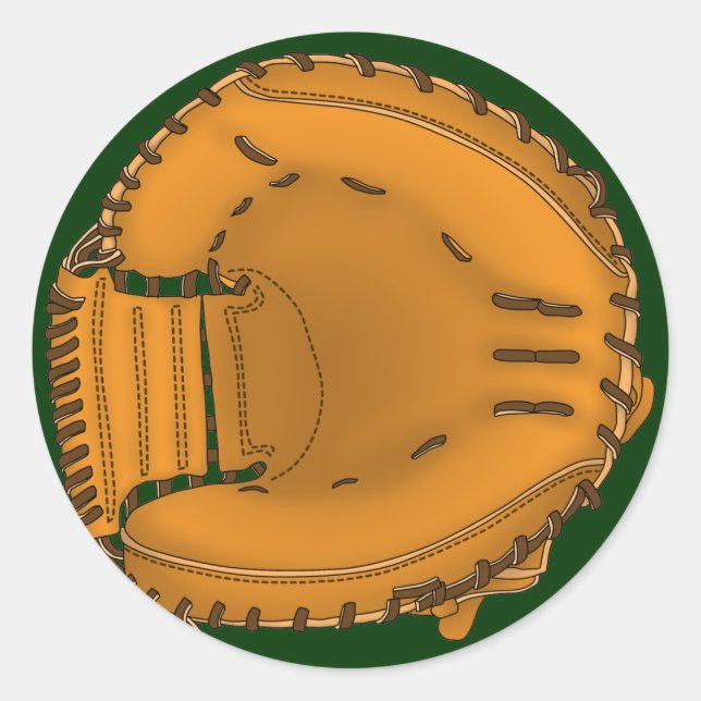catcher's mitt classic round sticker (Front)