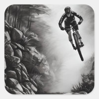 Catching Air - Mountain Bike Digital Pencil Sketch