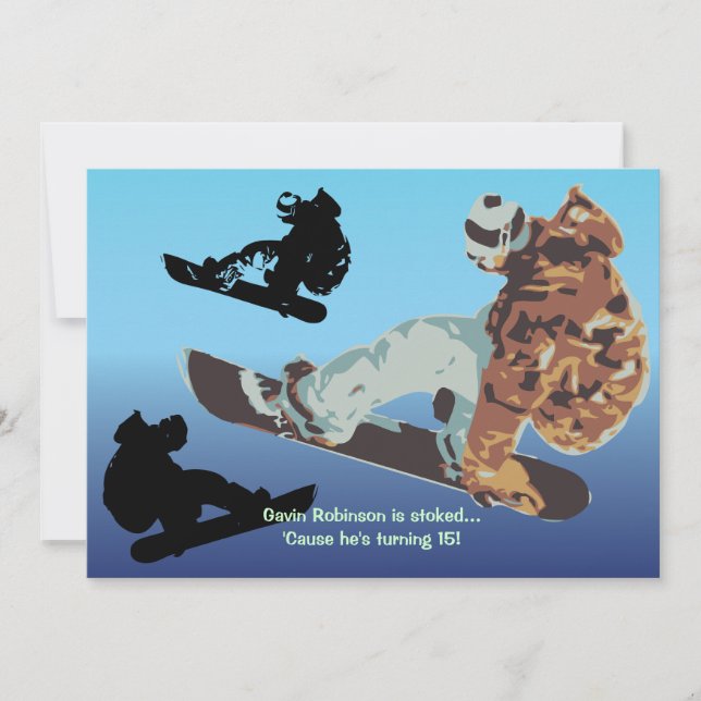 Catching Air Snowboarding Invitation (Front)