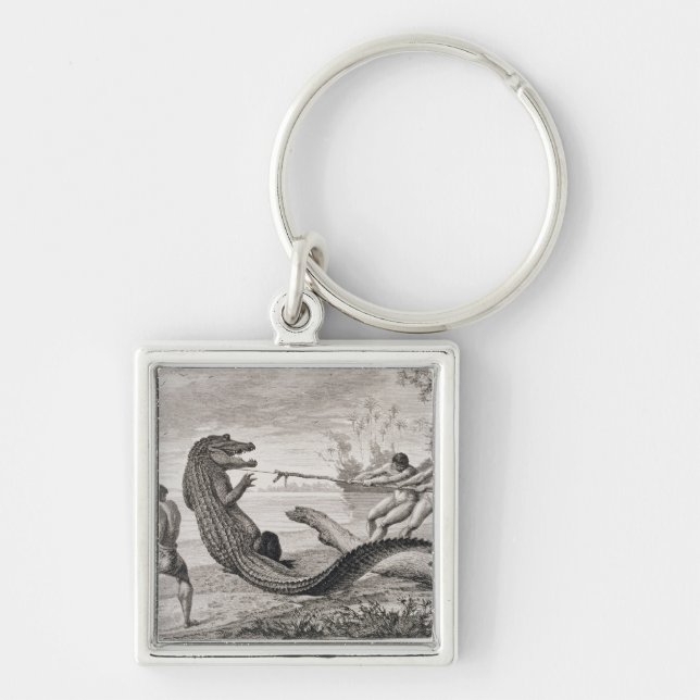 Catching an alligator with lasso keychain (Front)