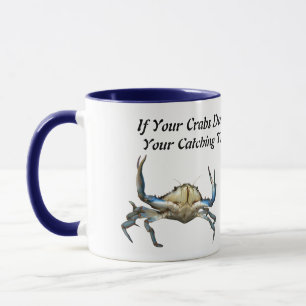 Catching Crabs, Funny,  Blue Combo Coffee Mug