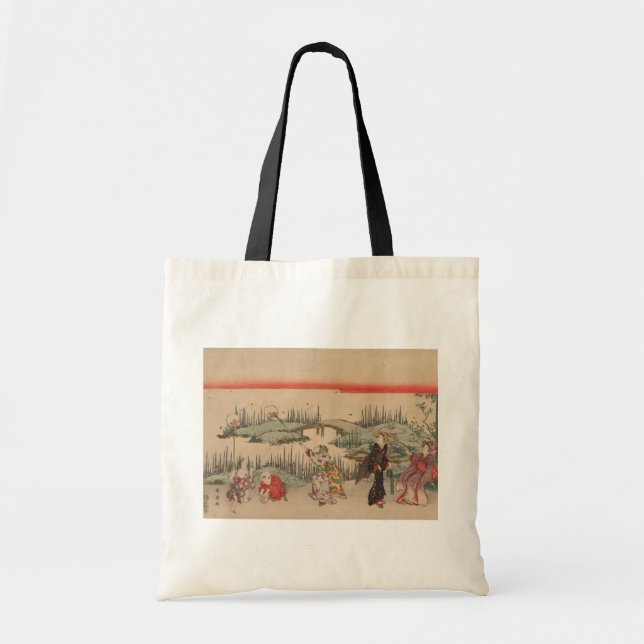 Catching Fireflies (colour woodcut) Tote Bag (Front)