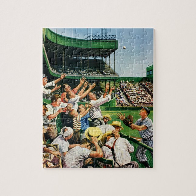 Catching Home Run Ball Jigsaw Puzzle (Vertical)