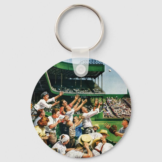 Catching Home Run Ball Keychain (Front)