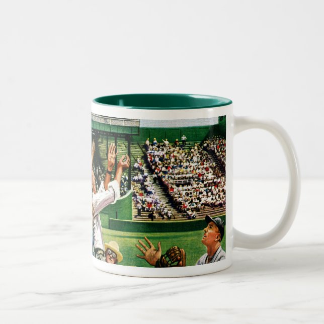 Catching Home Run Ball Two-Tone Coffee Mug (Right)