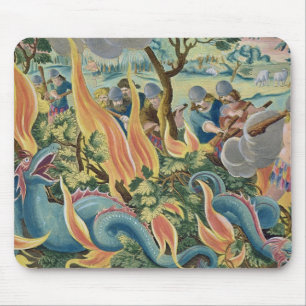 Catching Serpents in India Using Clubs and Torches Mouse Pad