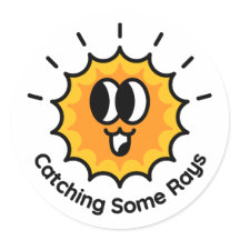 Catching Some Rays Sun Sticker