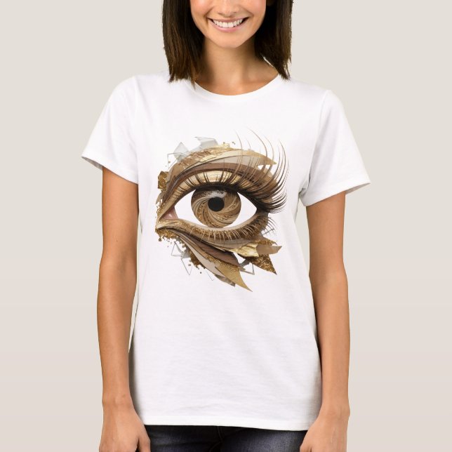 Catchy Gold ABSTRACT ART Statement Design T-Shirt (Front)