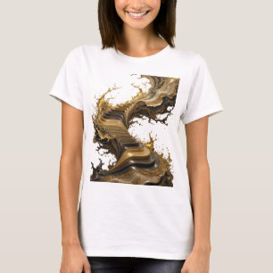 Catchy Gold ABSTRACT ART Statement Tee
