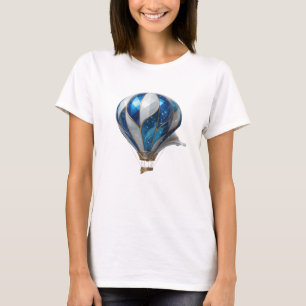 Catchy Gold BLUE AND WHITE HOT AIR BALLOON T-Shirt