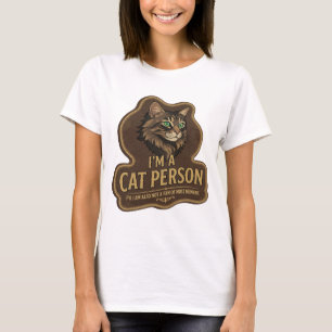 Catchy Gold I'M A CAT PERSON Custom Design T-Shirt