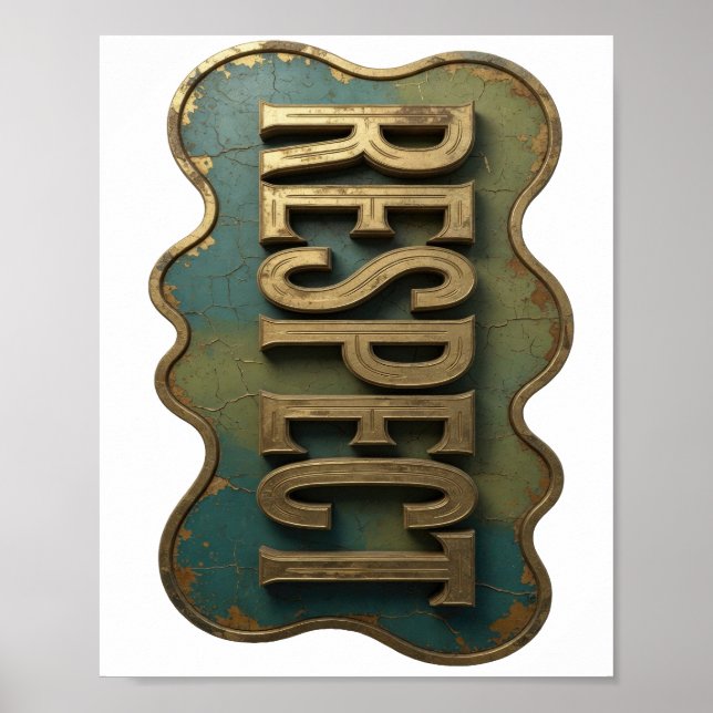 Catchy Gold RESPECT Modern Design Poster (Front)