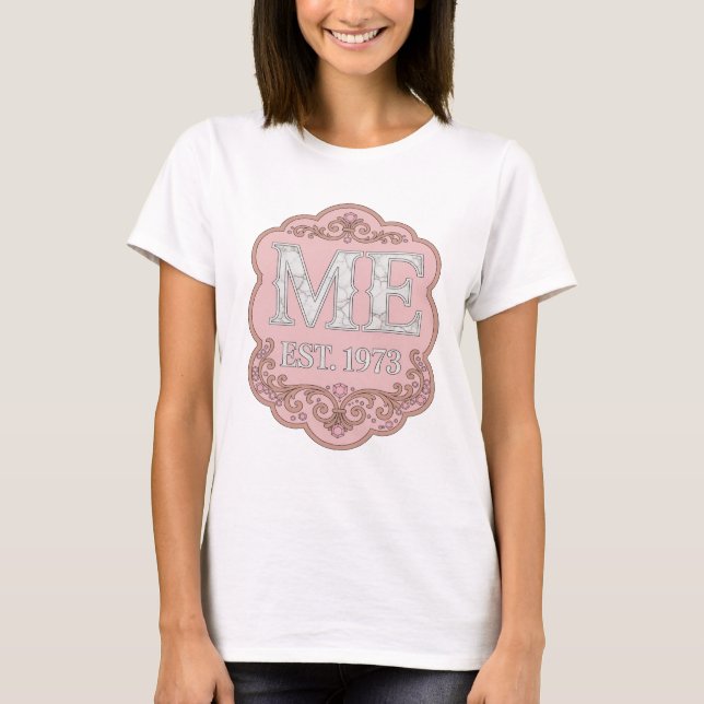 Catchy Grey ME EST 1973 Bold Design T-Shirt (Front)