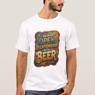 Catchy I AM IN AN OPEN RELATIONSHIP WITH BEER T-Shirt