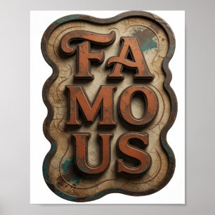 Catchy Orange FAMOUS Statement Design Poster