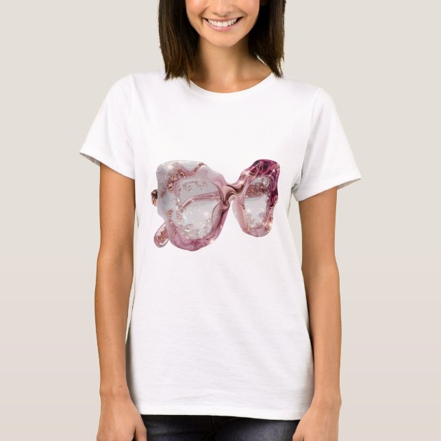 Catchy Silver ABSTRACT ART Graphic Design T-Shirt (Front)