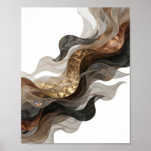 Catchy Silver ABSTRACT ART Poster