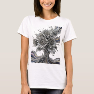 Catchy Silver ABSTRACT ART Statement Tee