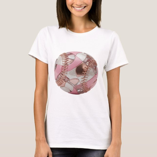 Catchy Silver BASEBALL BALL Slogan Design T-Shirt (Front)