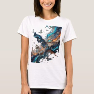 Catchy Silver BUTTERFLY FANTASY Slogan Tee