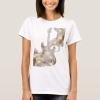 Catchy Silver GUITAR WITH GOLDEN STARS Bold Design