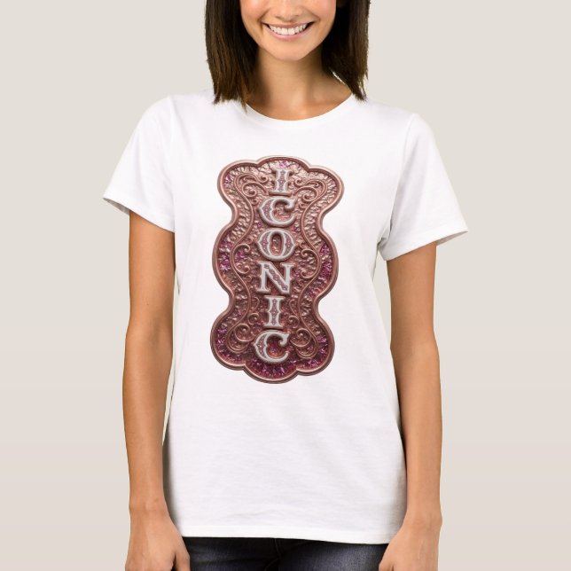 Catchy Silver ICONIC 3D Text Art T-Shirt (Front)