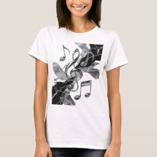 Catchy Silver MUSIC IN MOTION Custom Design T-Shirt