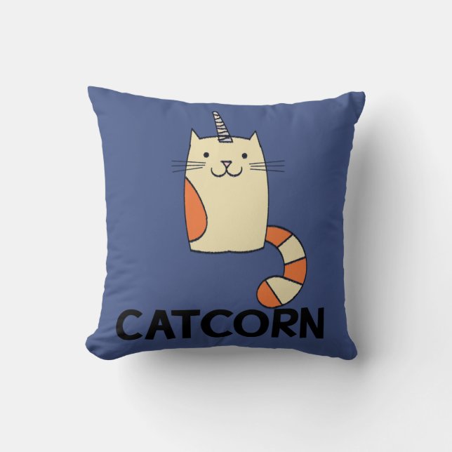 Catcorn Throw Pillow (Front)