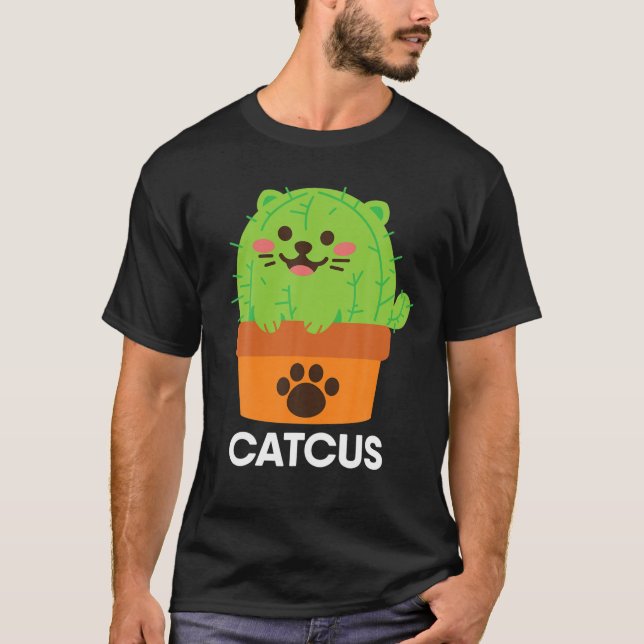 Catcus Cactus Cat Cute Funny Cat Mom Halloween Cos T-Shirt