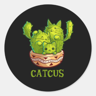 Catcus Cute Cat And Cactus Mexican Cactus Cinco De Classic Round Sticker
