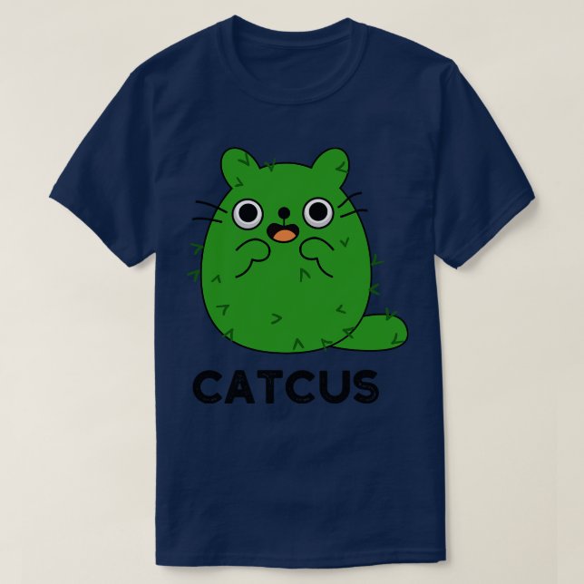 Catcus Cute Cat Cactus Pun 1 T-Shirt (Design Front)