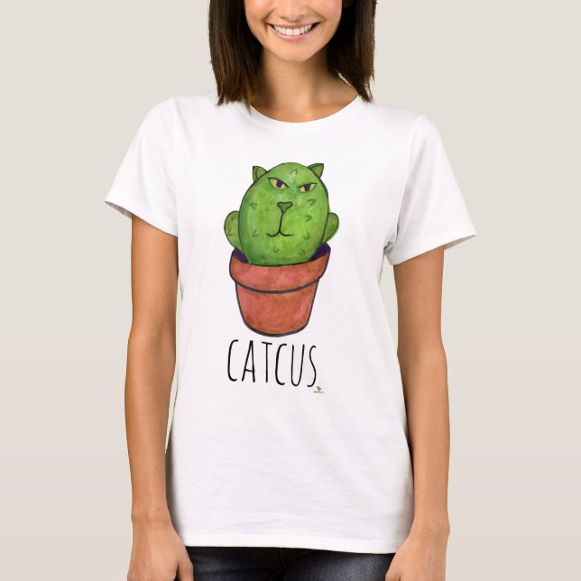 Catcus Funny Pet Cactus Cartoon  T-Shirt (Front)