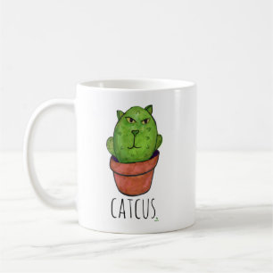 Catcus Pet Cactus Cartoon Cat Design Coffee Mug