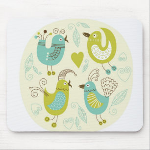 cate cartoon birds mouse pad
