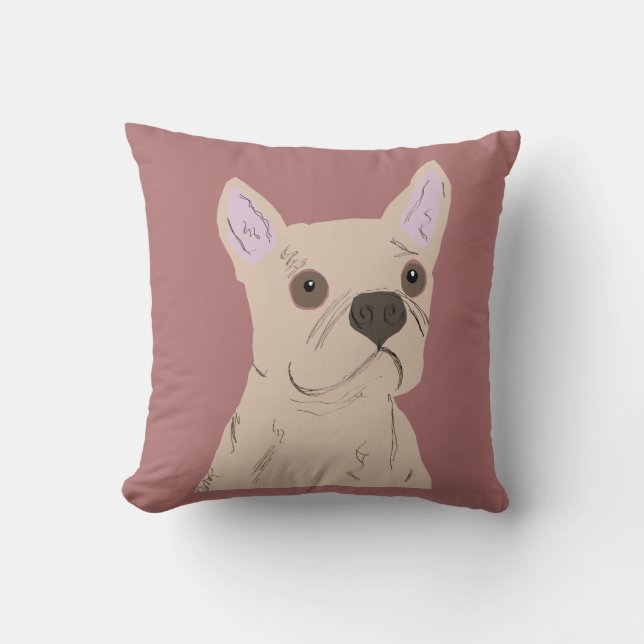 Cate dog throw pillow (Front)